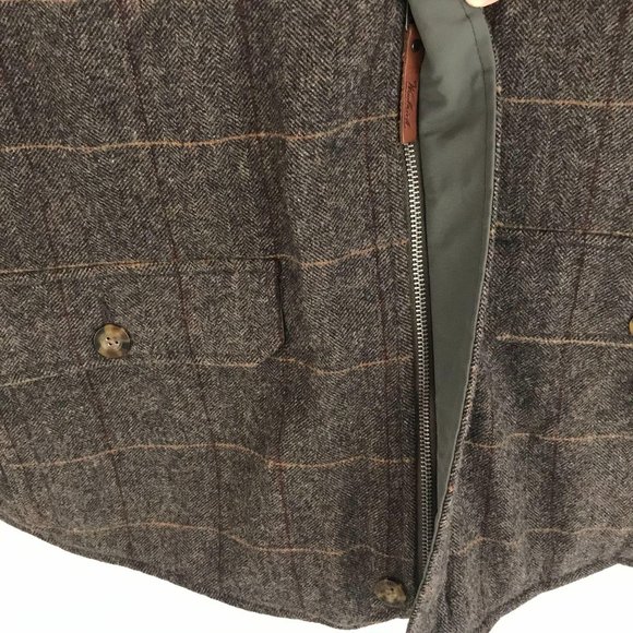 Woolrich Teton Herringbone Check Fleece Wool Vest - Picture 5 of 7